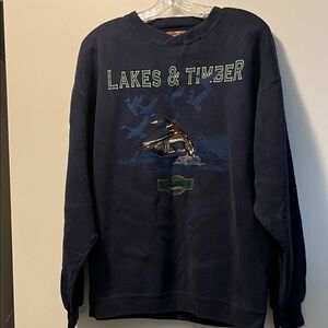Ozark Trail Navy Crewneck Sweater with Nature Graphic